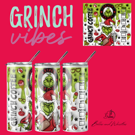 Christmas Grinch skinny tumbler - Grinch Coffee