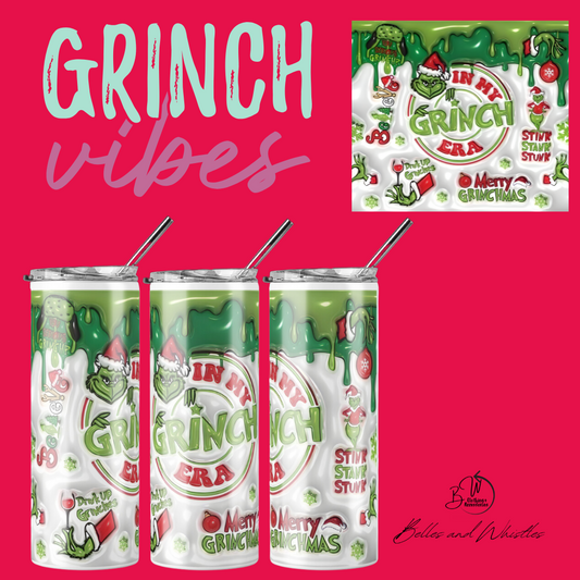 Christmas Grinch skinny tumbler - In my Grinch Era