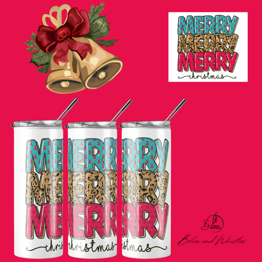 Christmas skinny tumblers - Merry Merry Merry