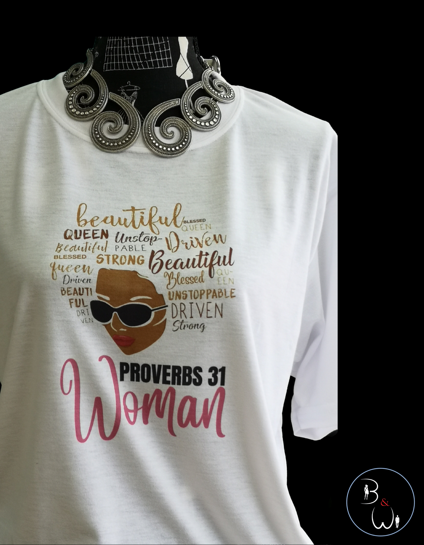 Proverbs 31 Woman white Tee - Beautiful