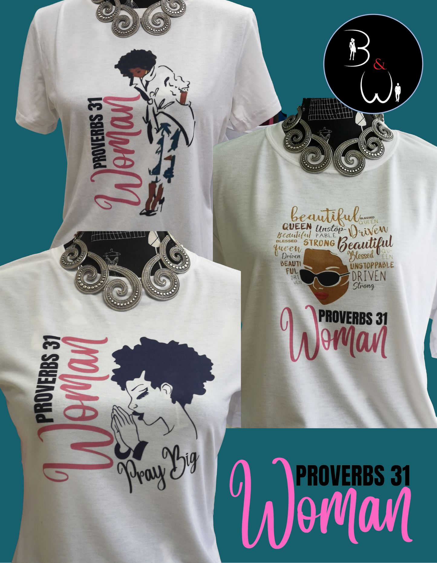 Proverbs 31 Woman white Tee - Beautiful